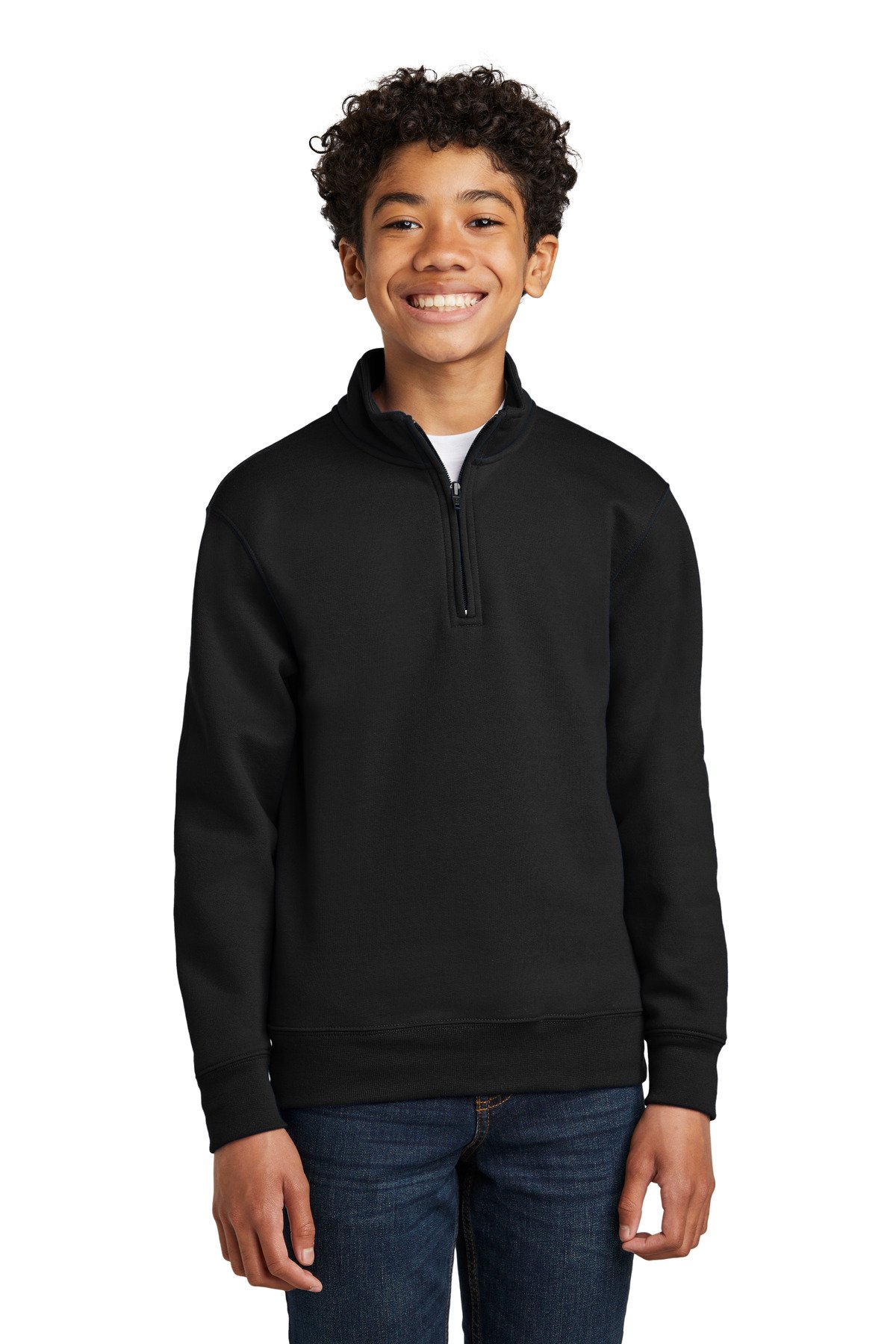 Port & Co Youth Core Fleece 1/4-Zip Pullover Sweatshirt PC78YQ - Image 4
