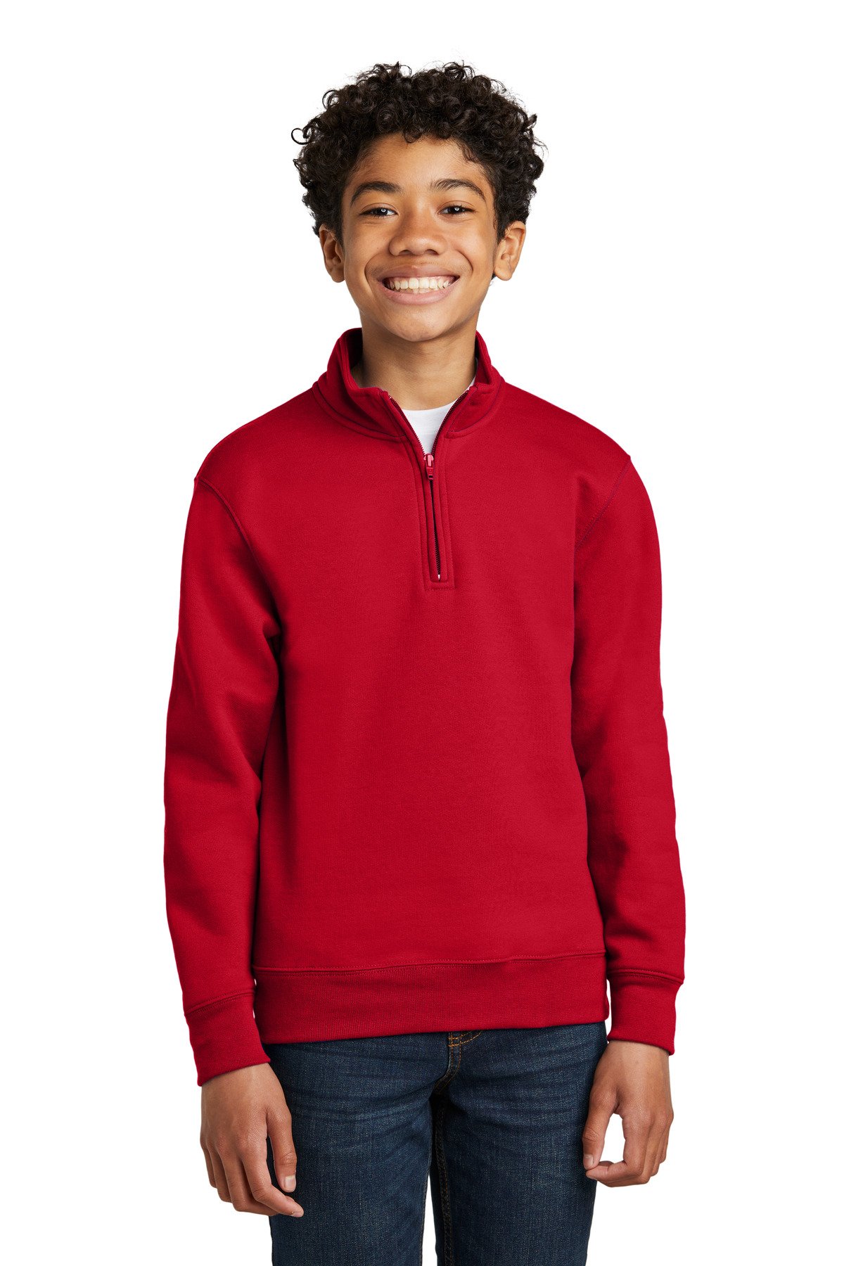 Port & Co Youth Core Fleece 1/4-Zip Pullover Sweatshirt PC78YQ - Image 6