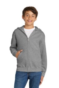 Port & Co   Youth Core Fleece Full-Zip Hooded Sweatshirt.  PC90YZH