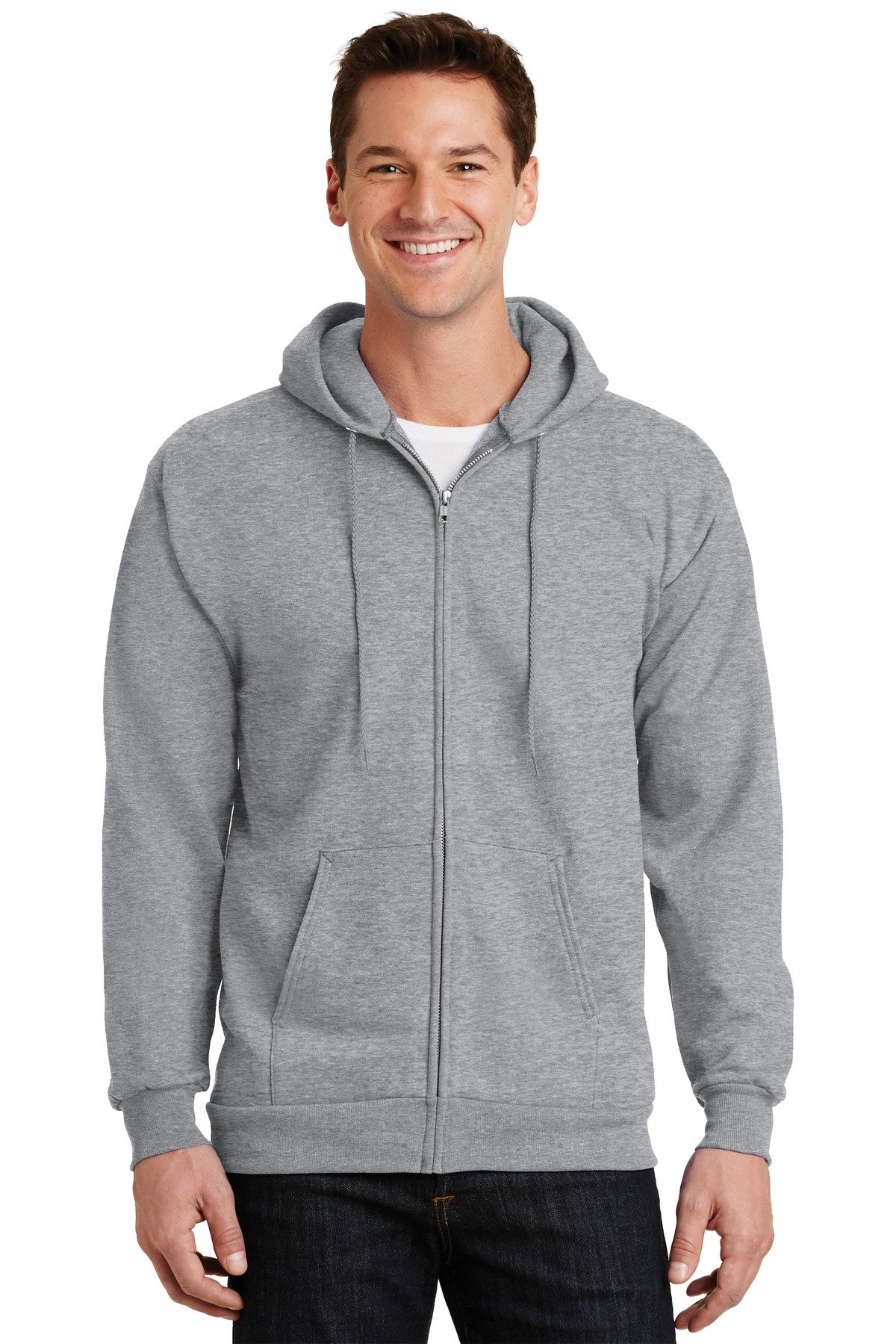 Port & Co Essential Fleece Full-Zip Hooded Sweatshirt. PC90ZH