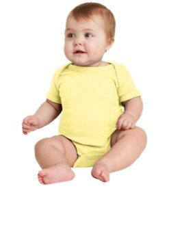 Rabbit Skins Infant Short Sleeve Baby Rib Bodysuit. RS4400