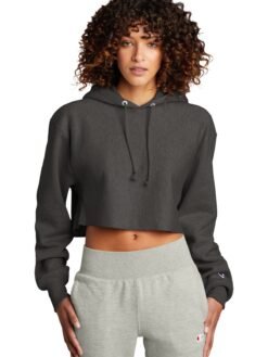 Alternative view of Champion  ®   Women's Reverse Weave  ®   Cropped Cut-Off Hooded Sweatshirt RW01W