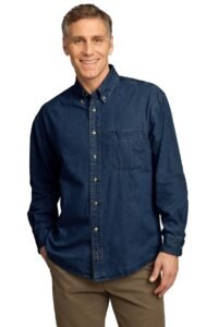 Alternative view of Port & Co   Long Sleeve Value Denim Shirt. SP10