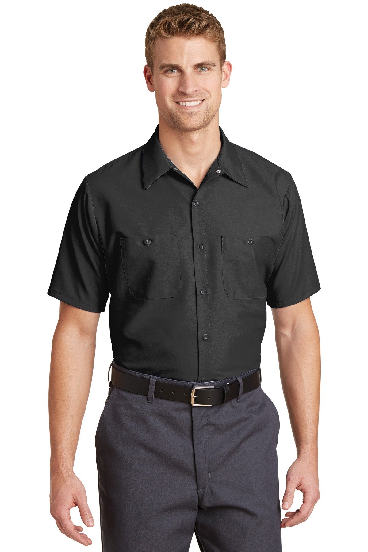 Red Kap ® Long Size, Short Sleeve Industrial Work Shirt. SP24LONG - Image 2