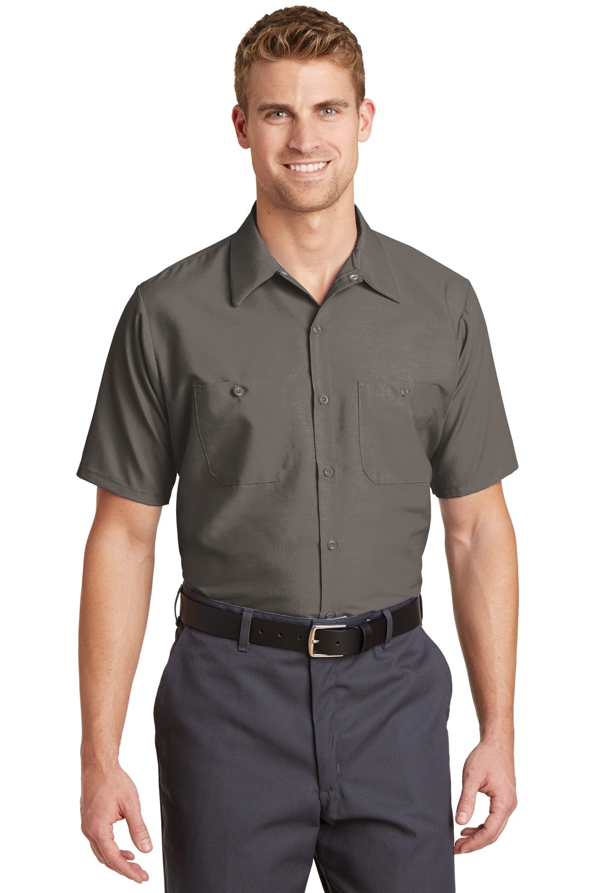 Red Kap ® Long Size, Short Sleeve Industrial Work Shirt. SP24LONG - Image 3