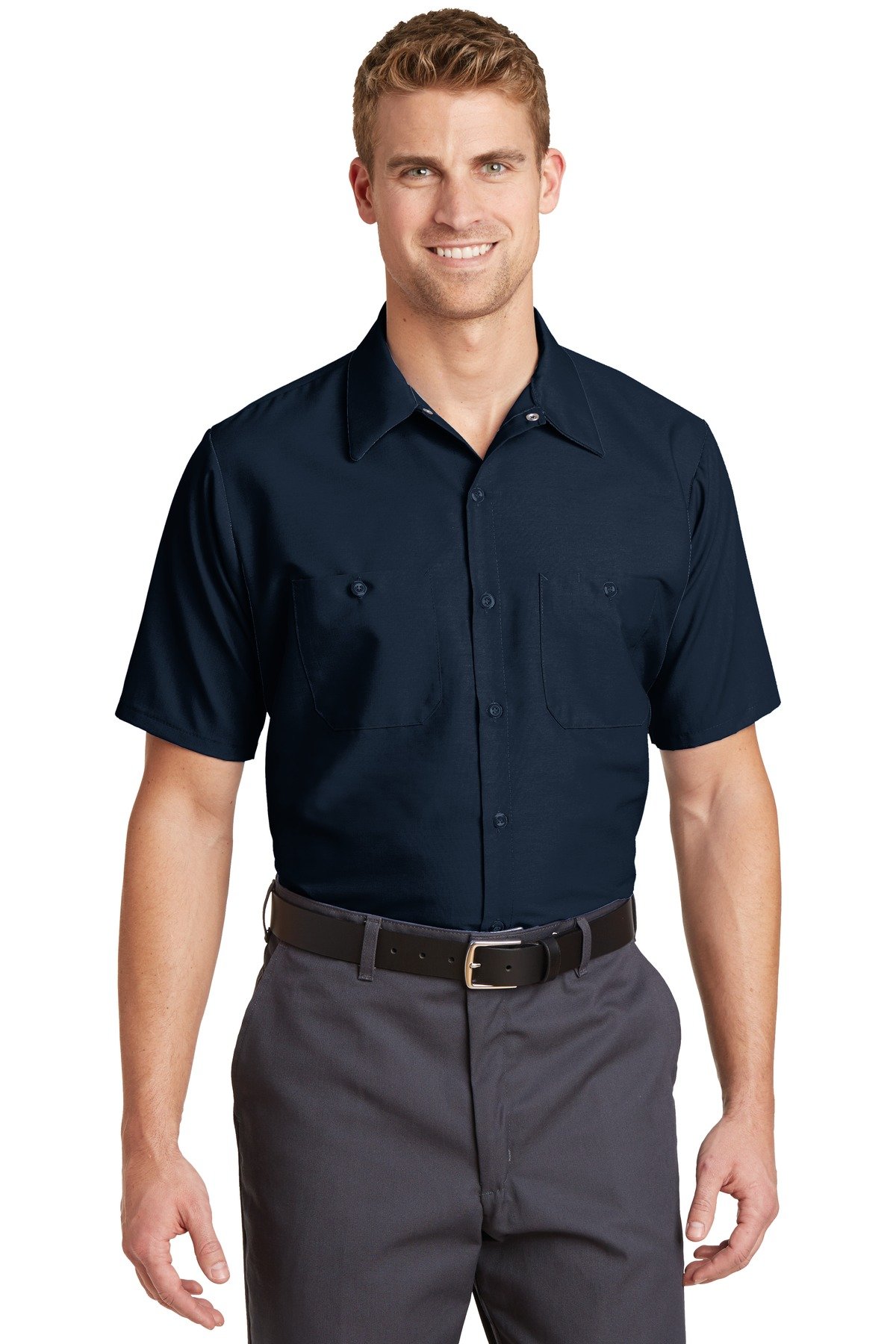Red Kap ® Long Size, Short Sleeve Industrial Work Shirt. SP24LONG - Image 7