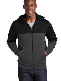 Sport-Tek ® Tech Fleece Colorblock Full-Zip Hooded Jacket. ST245