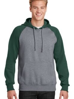 Alternative view of Sport-Tek ®  Raglan Colorblock Pullover Hooded Sweatshirt. ST267
