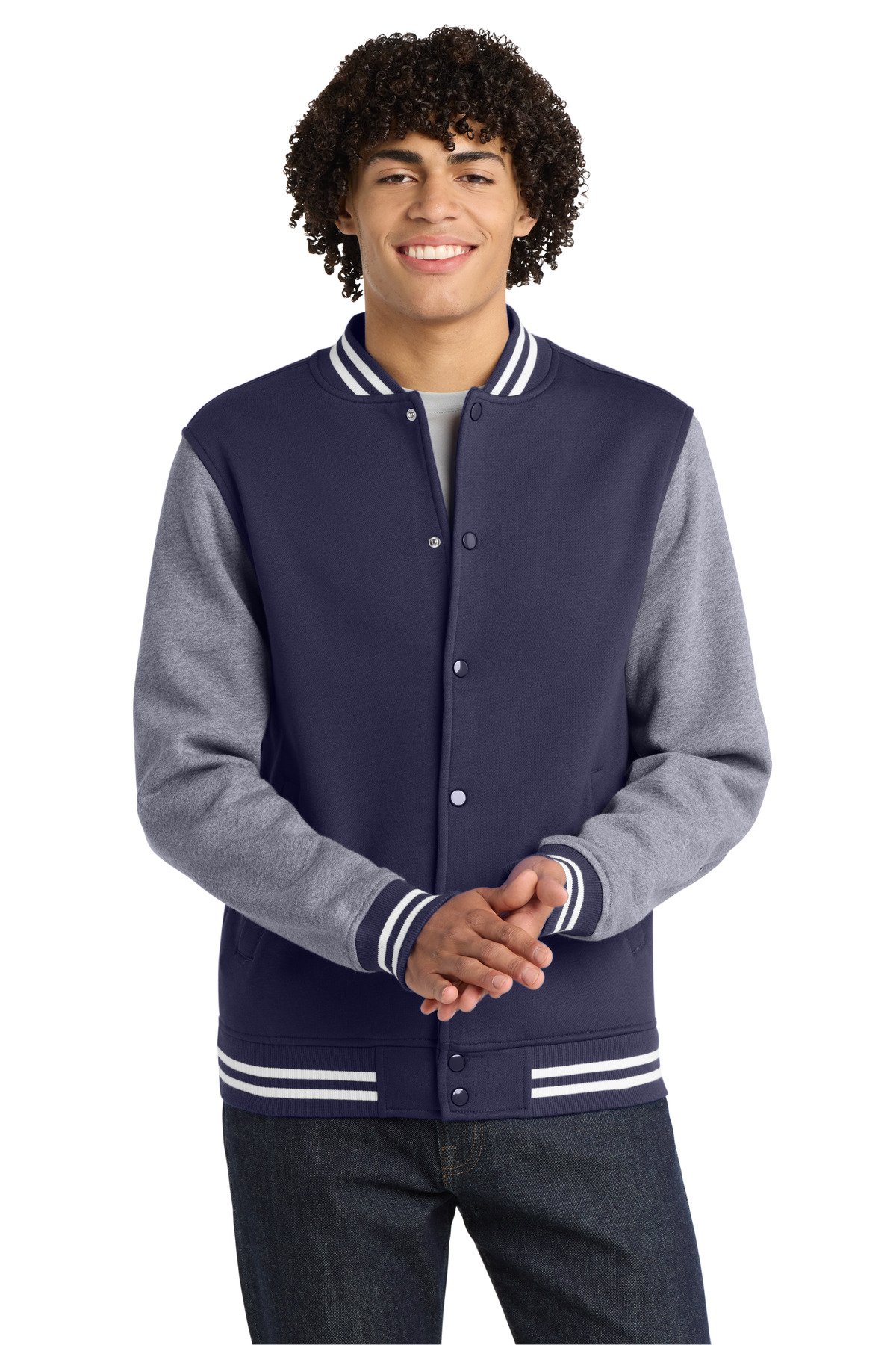 Sport-Tek Fleece Letterman Jacket. ST270 - Image 3
