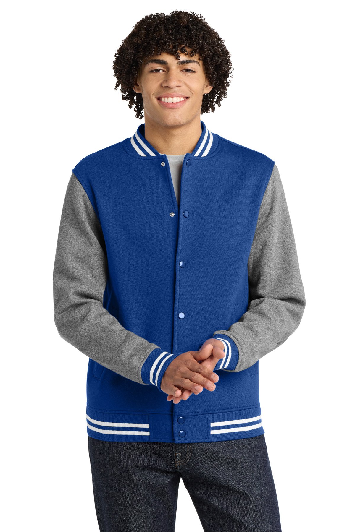 Sport-Tek Fleece Letterman Jacket. ST270 - Image 4