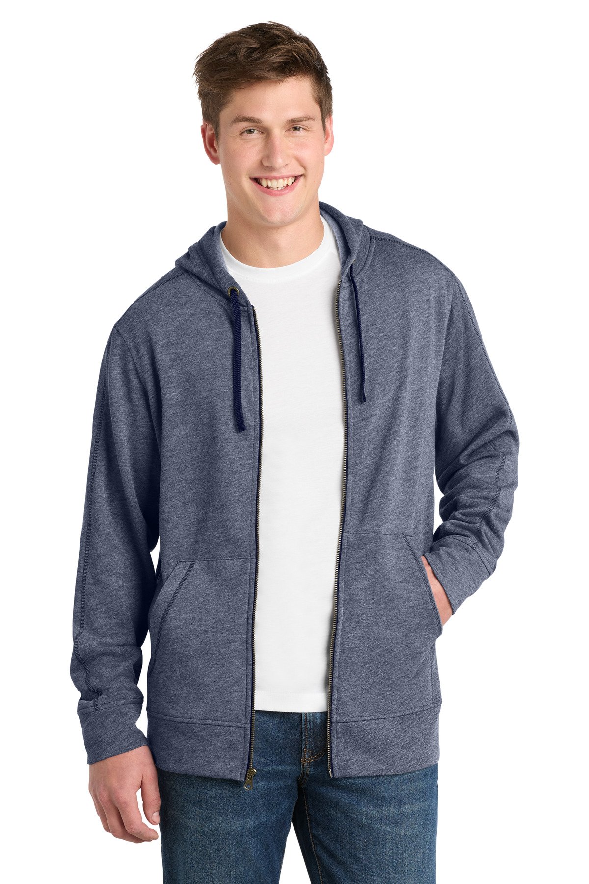 Sport-Tek PosiCharge Tri-Blend Wicking Fleece Full-Zip Hooded Jacket ST293 - Image 3