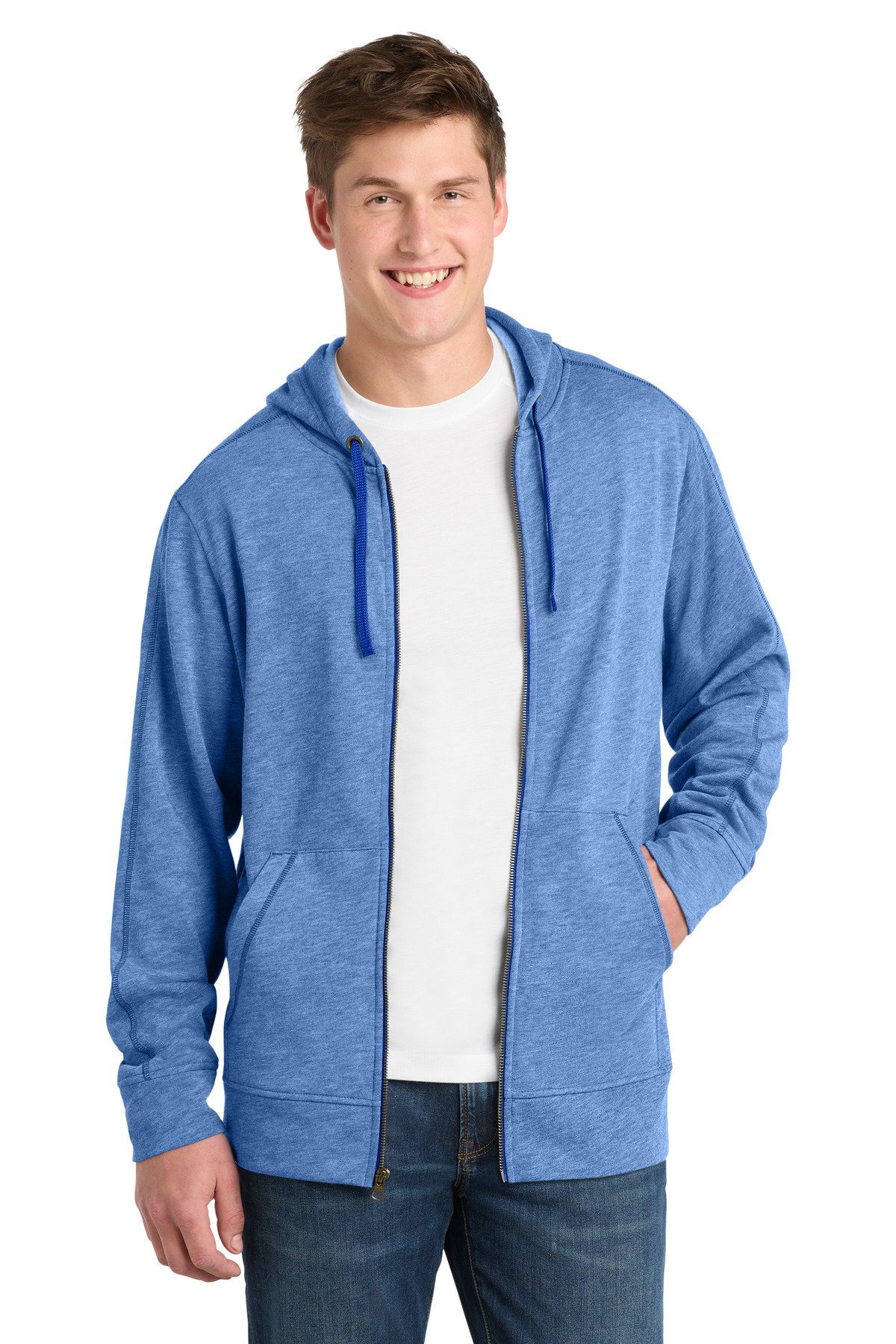 Sport-Tek PosiCharge Tri-Blend Wicking Fleece Full-Zip Hooded Jacket ST293 - Image 4