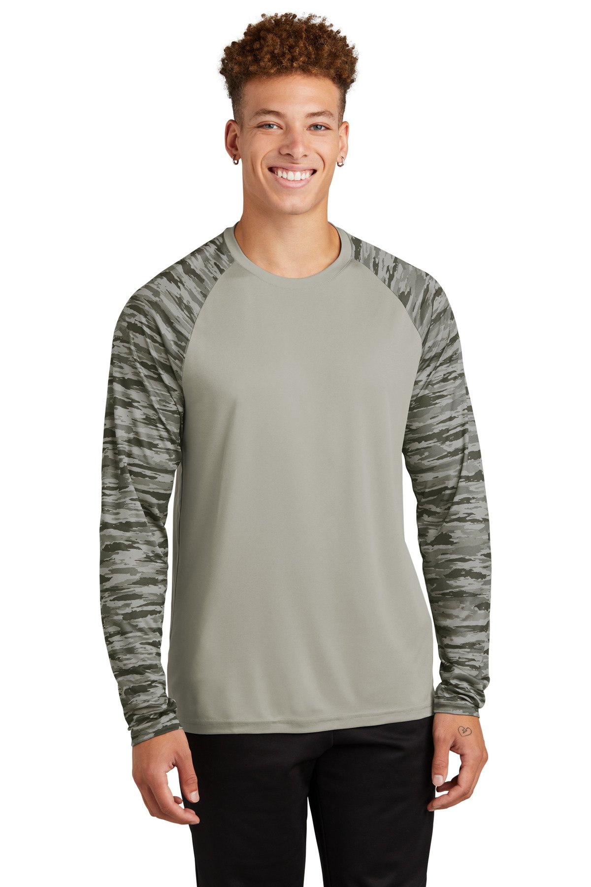 Sport-Tek Drift Camo Colorblock Long Sleeve Tee ST376LS - Image 3