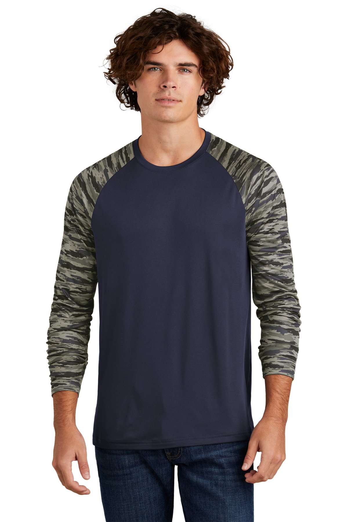 Sport-Tek Drift Camo Colorblock Long Sleeve Tee ST376LS - Image 4