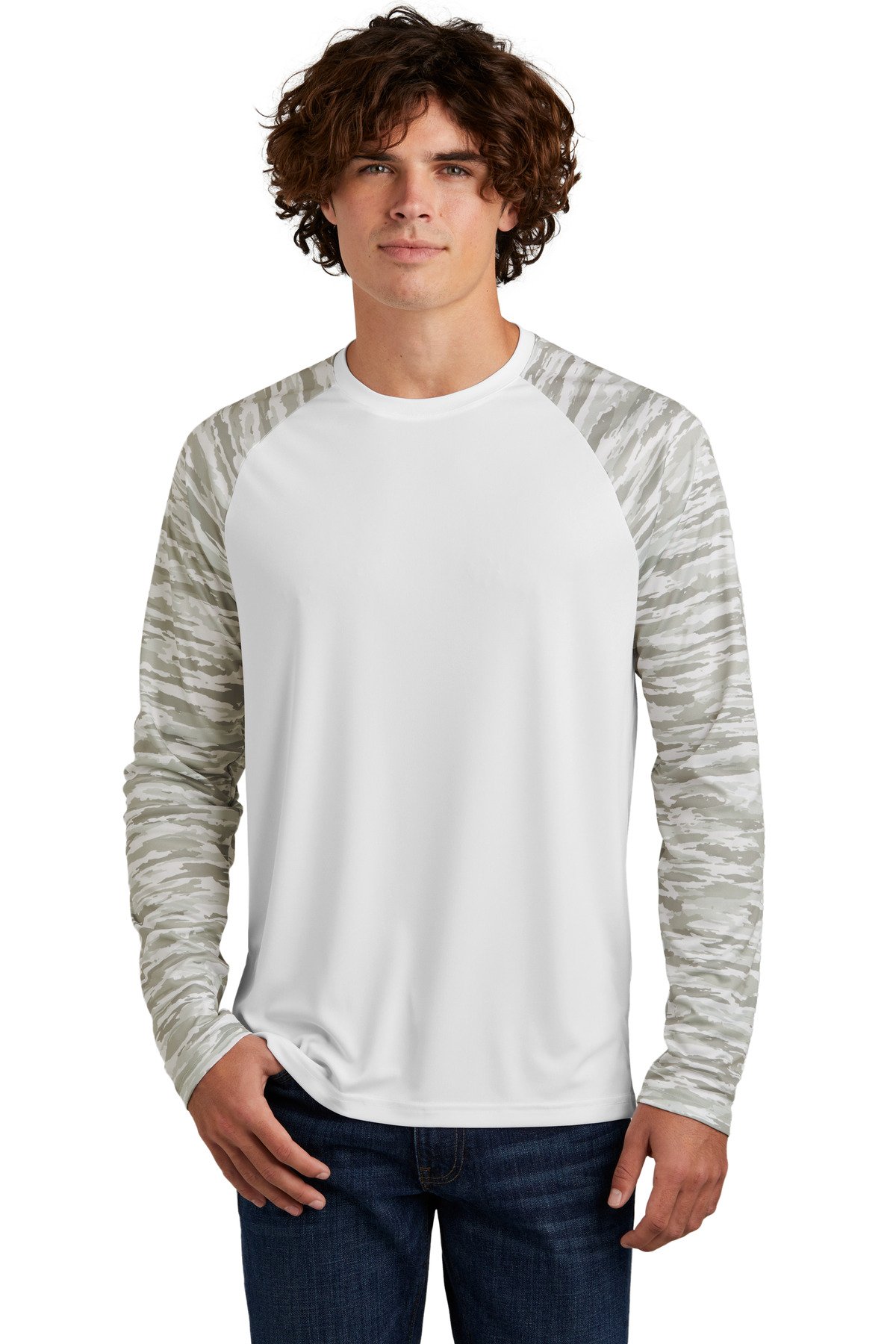 Sport-Tek Drift Camo Colorblock Long Sleeve Tee ST376LS - Image 6