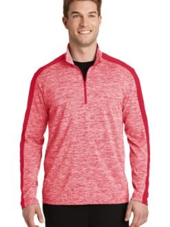 Alternative view of Sport-Tek ®  PosiCharge ®  Electric Heather Colorblock 1/4-Zip Pullover. ST397