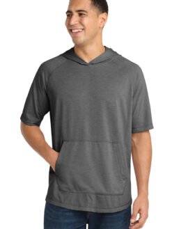 Alternative view of Sport-Tek  ®  PosiCharge  ®  Tri-Blend Wicking Short Sleeve Hoodie. ST404