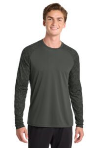 Sport-Tek Long Sleeve Digi Camo Tee. ST460LS