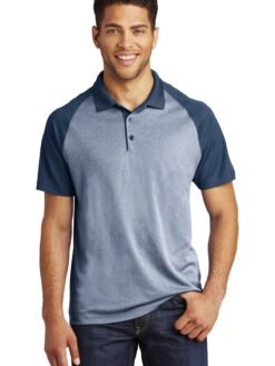 Alternative view of Sport-Tek  ®  PosiCharge  ®  RacerMesh  ®  Raglan Heather Block Polo. ST641