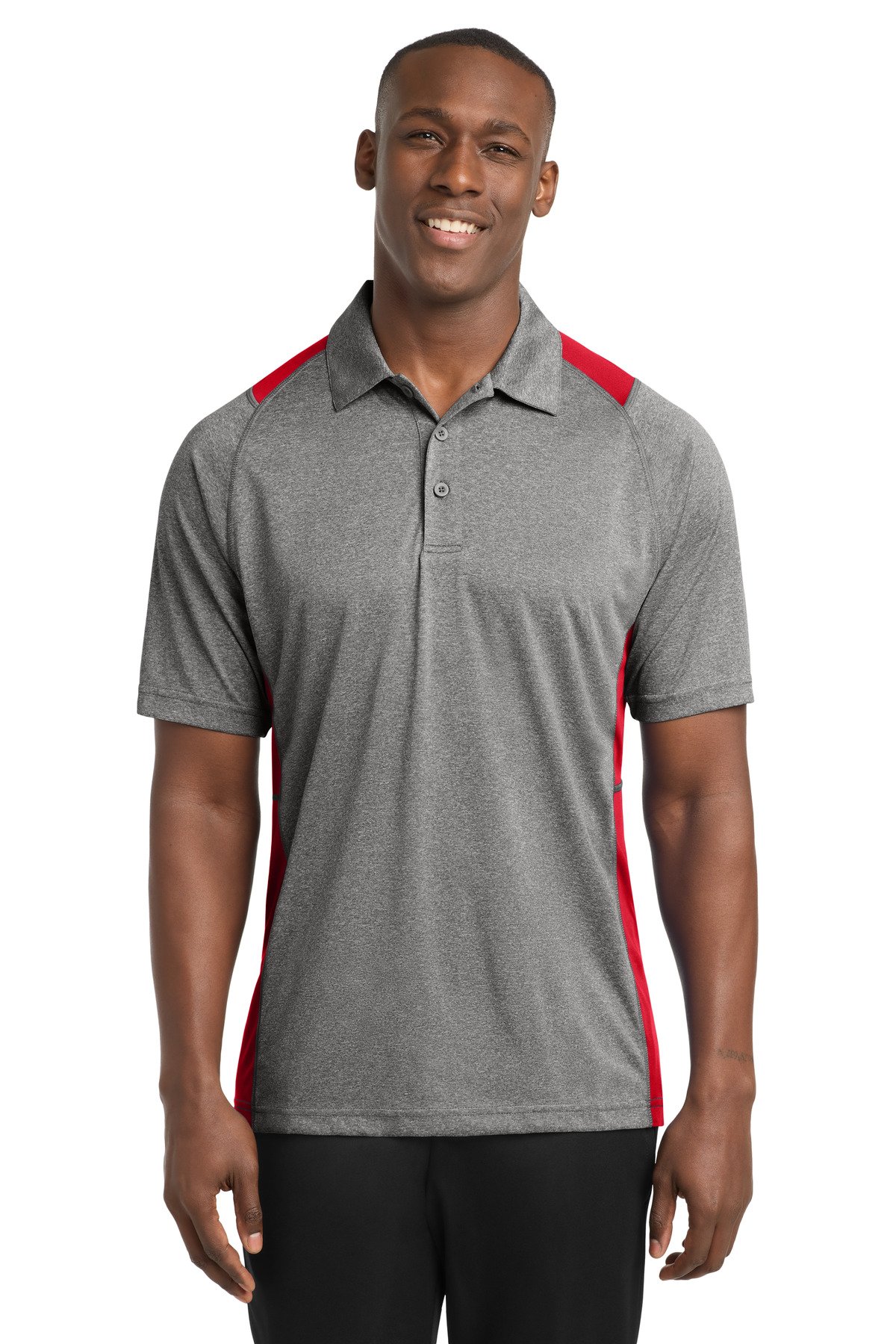 Sport-Tek Heather Colorblock Contender Polo. ST665 - Image 5