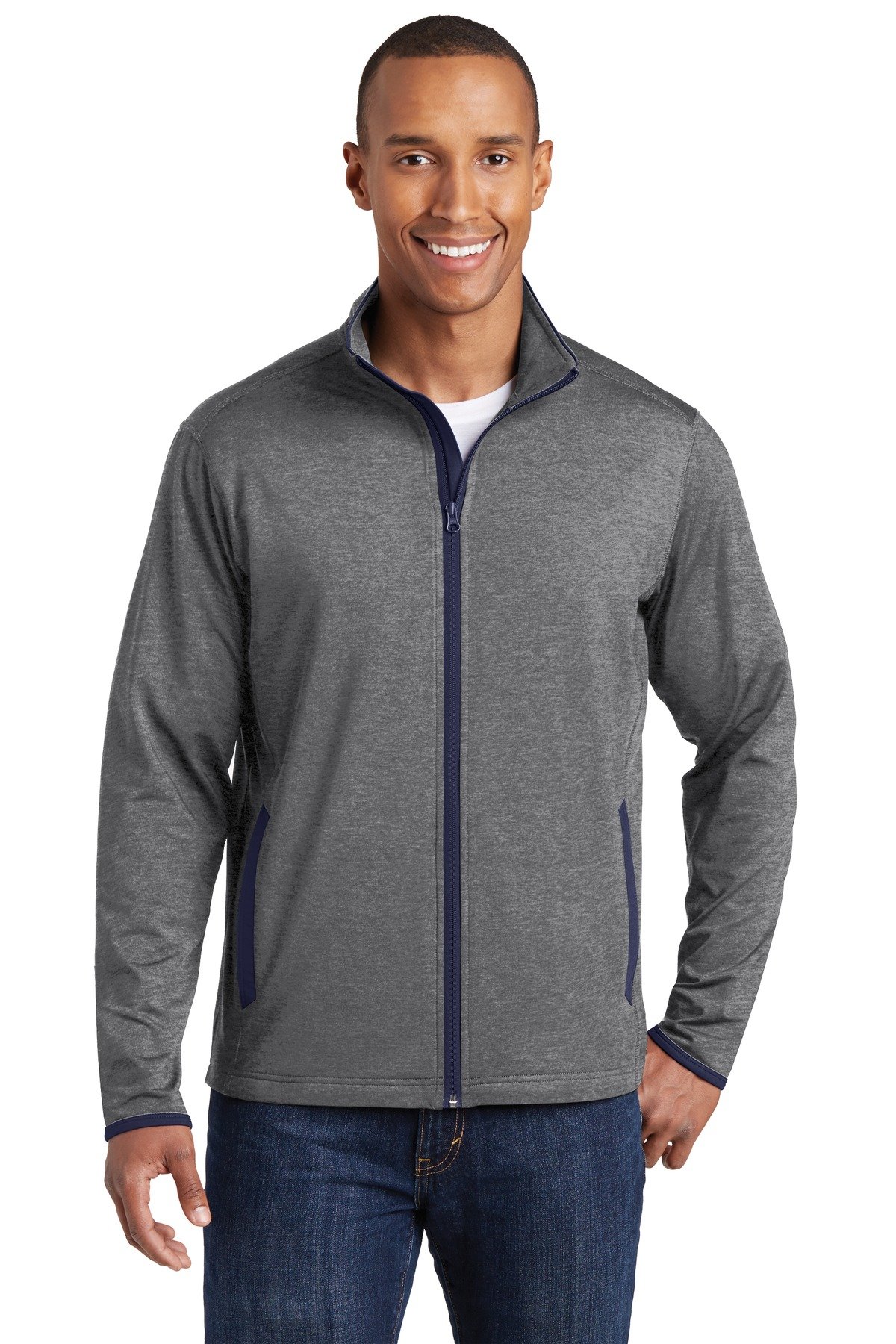 Sport-Tek ® Sport-Wick ® Stretch Contrast Full-Zip Jacket. ST853 - Image 6