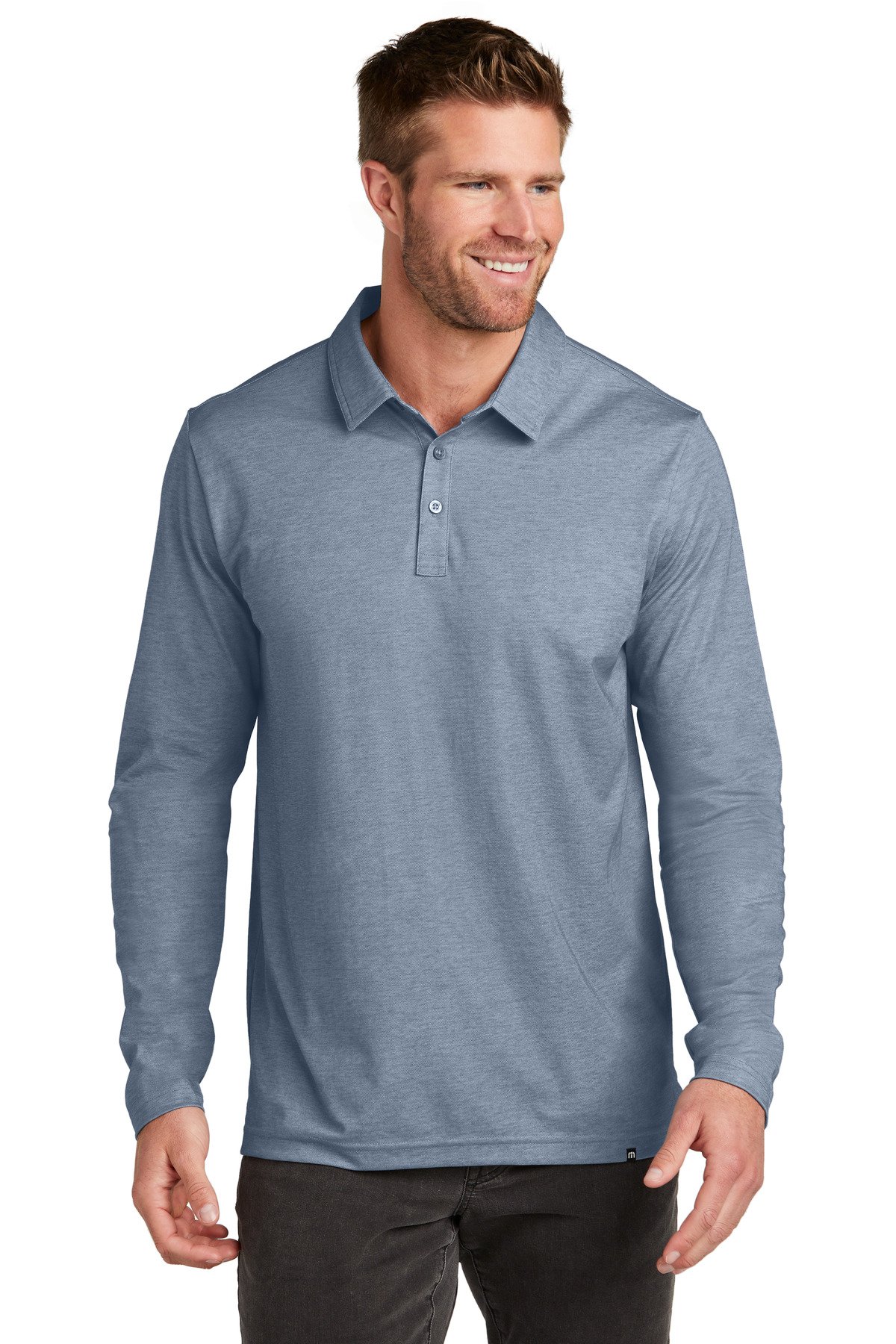 TravisMathew Oceanside Heather Long Sleeve Polo TM1MZ343 - Image 3