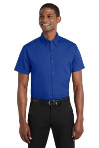Alternative view of Port Authority ®  Short Sleeve Carefree Poplin Shirt. W101