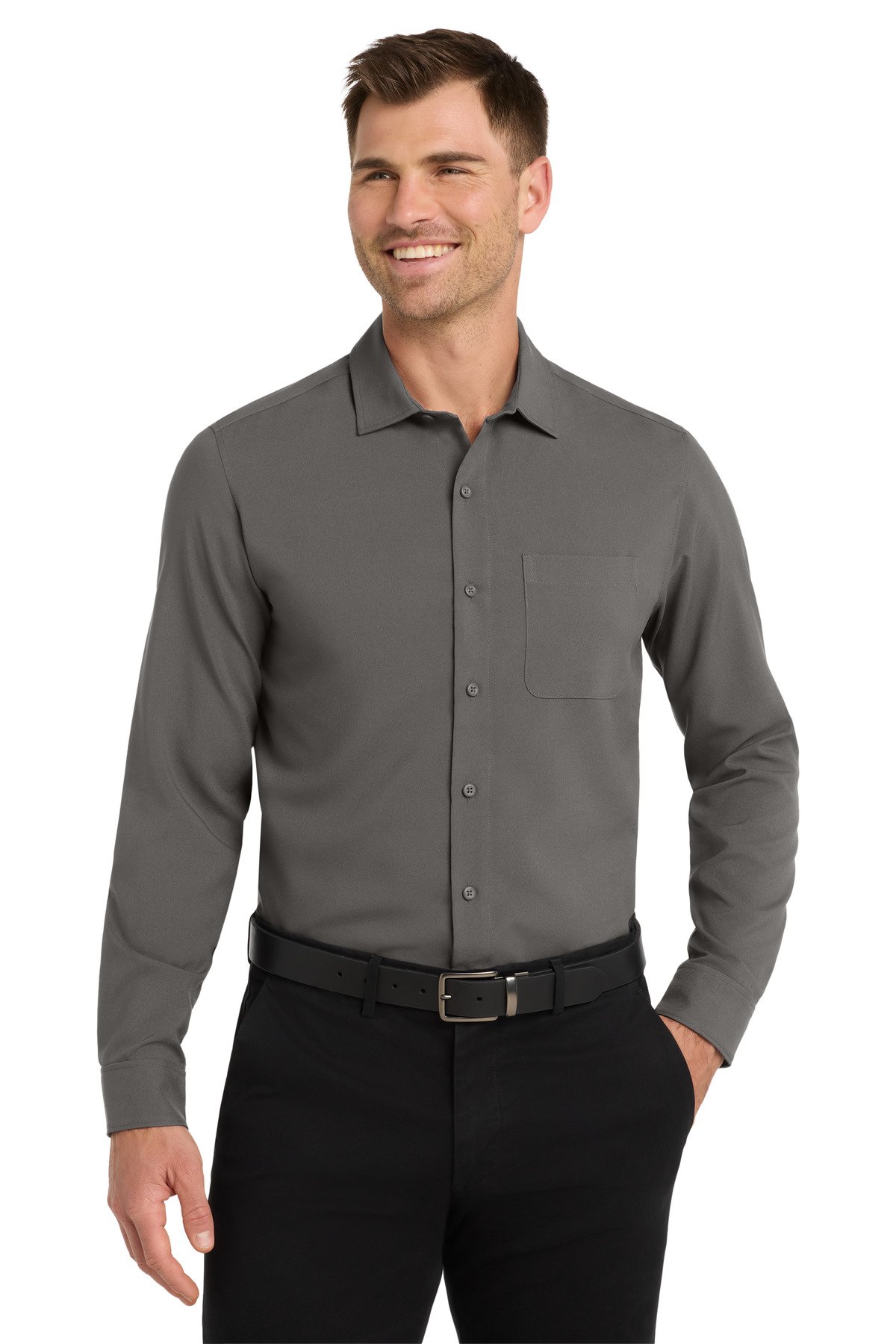 Port Authority ® Long Sleeve Performance Staff Shirt W401 - Image 2
