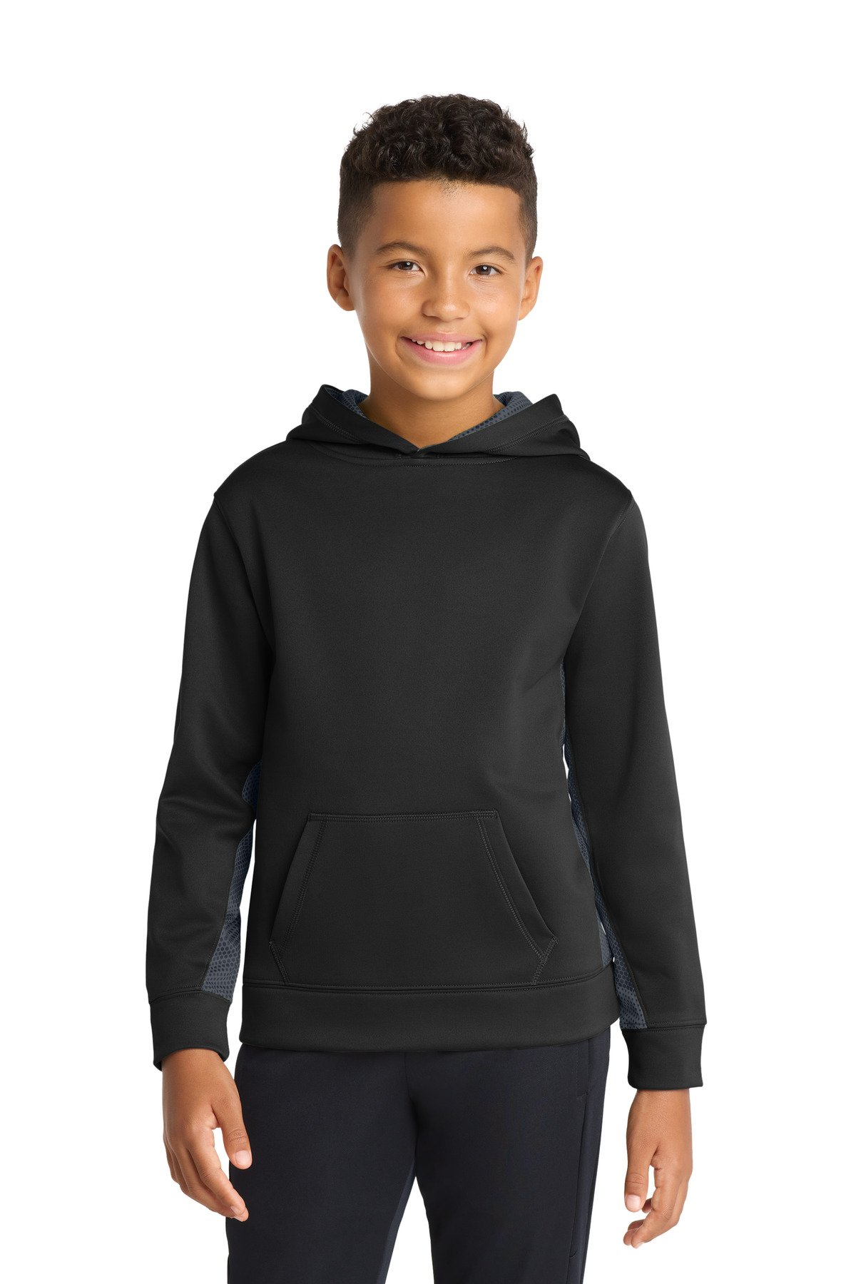 Sport-Tek Youth Sport-Wick CamoHex Fleece Colorblock Hooded Pullover. YST239 - Image 2