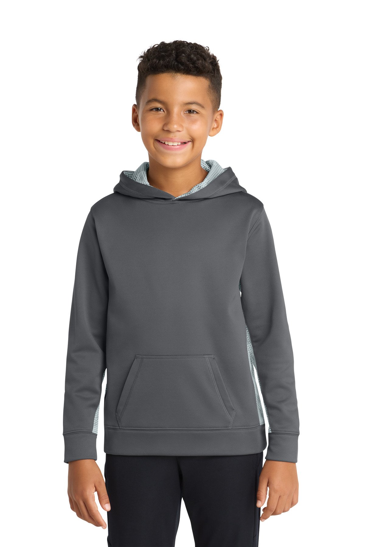 Sport-Tek Youth Sport-Wick CamoHex Fleece Colorblock Hooded Pullover. YST239 - Image 5