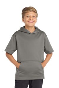 Alternative view of Sport-Tek Youth Sport-Wick Fleece Short Sleeve Hooded Pullover. YST251