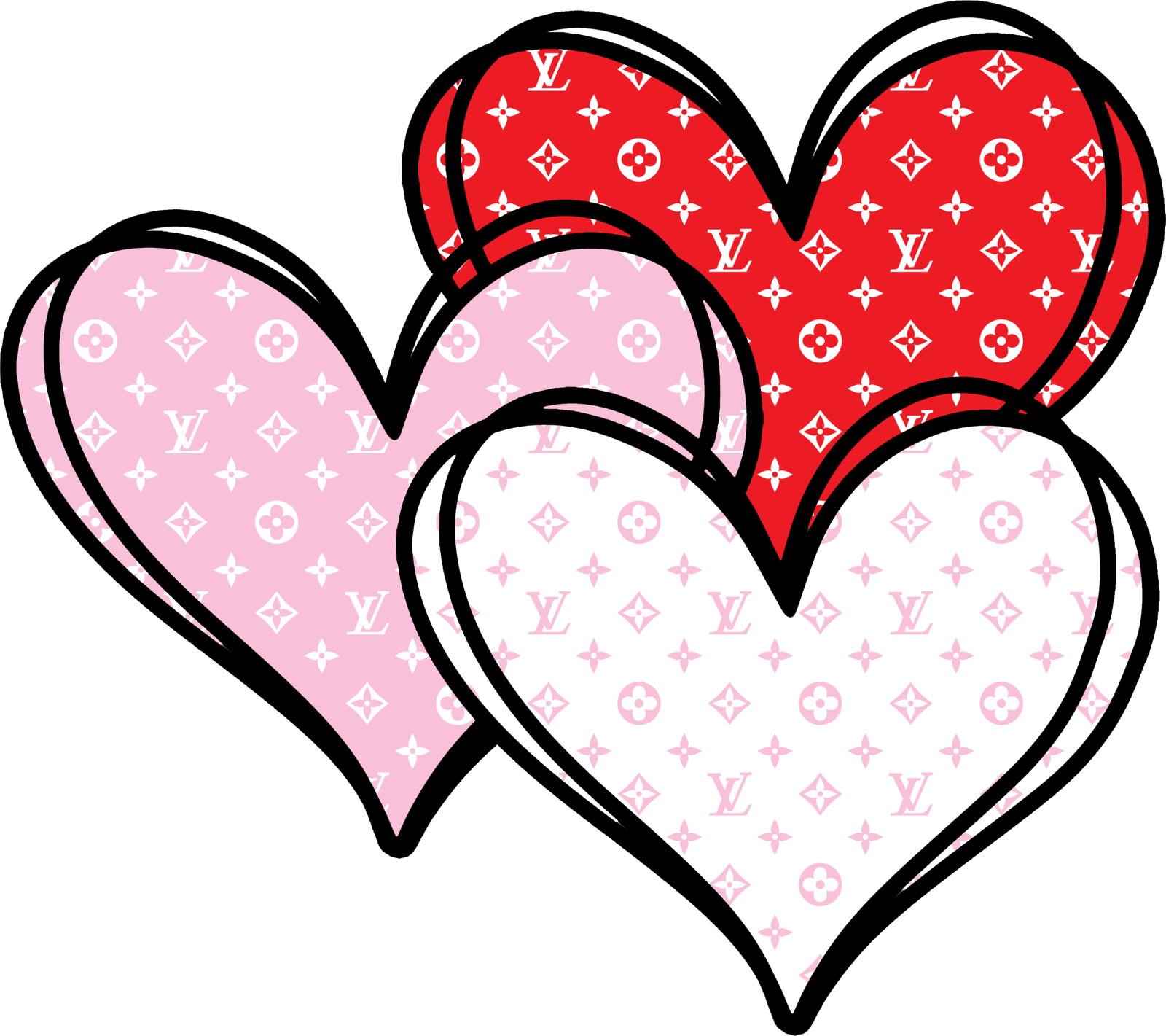 LV Hearts (Red, White, Pink)