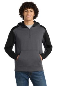 Sport-Tek Tech Fleece Colorblock 1/4-Zip Hooded Sweatshirt. ST249