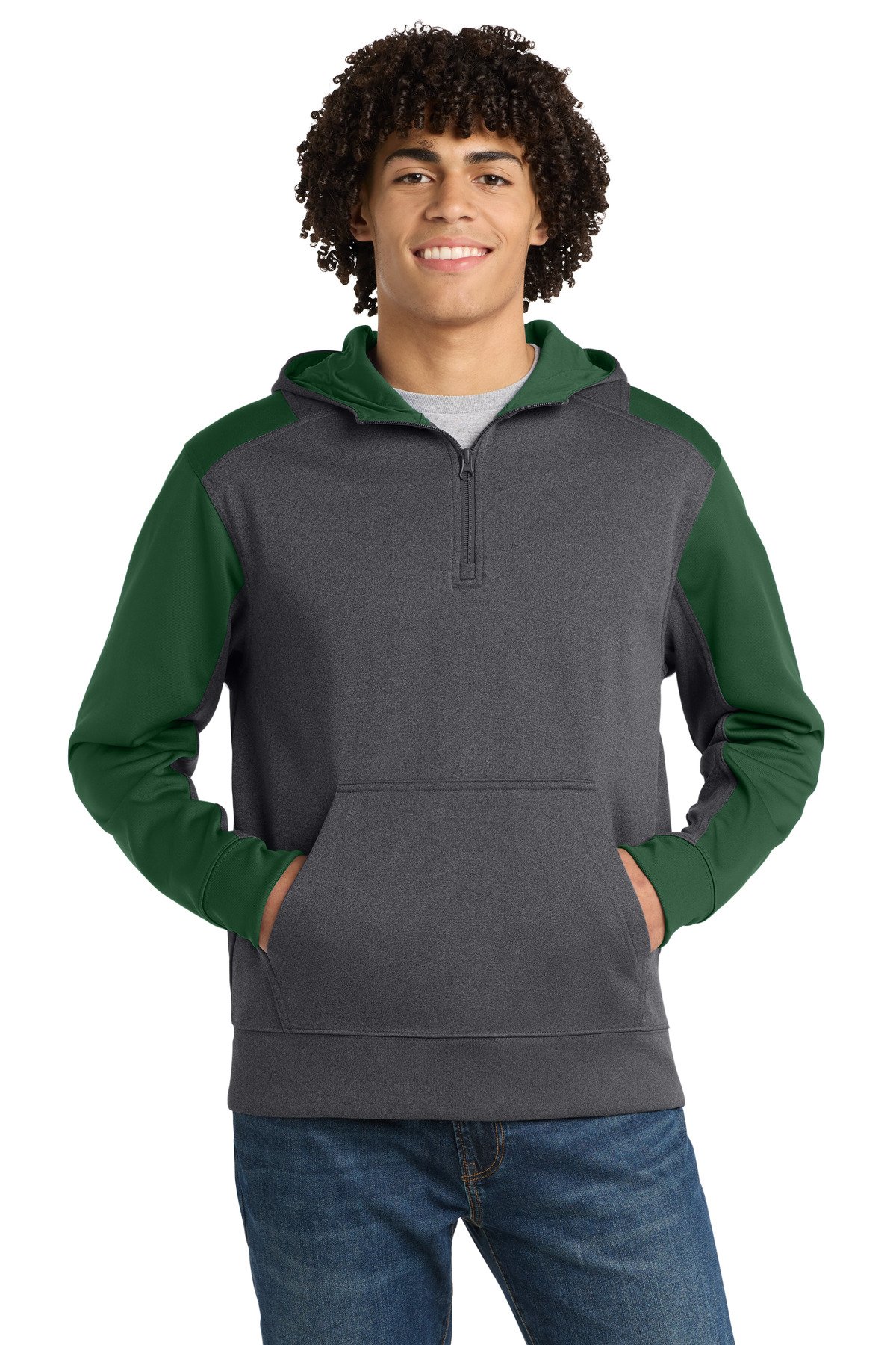 Sport-Tek Tech Fleece Colorblock 1/4-Zip Hooded Sweatshirt. ST249 - Image 2