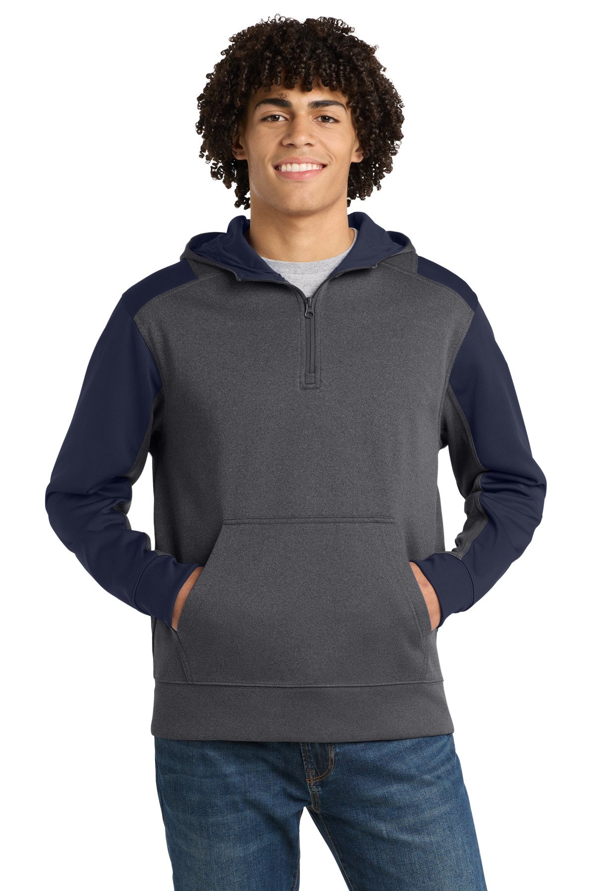 Sport-Tek Tech Fleece Colorblock 1/4-Zip Hooded Sweatshirt. ST249 - Image 4