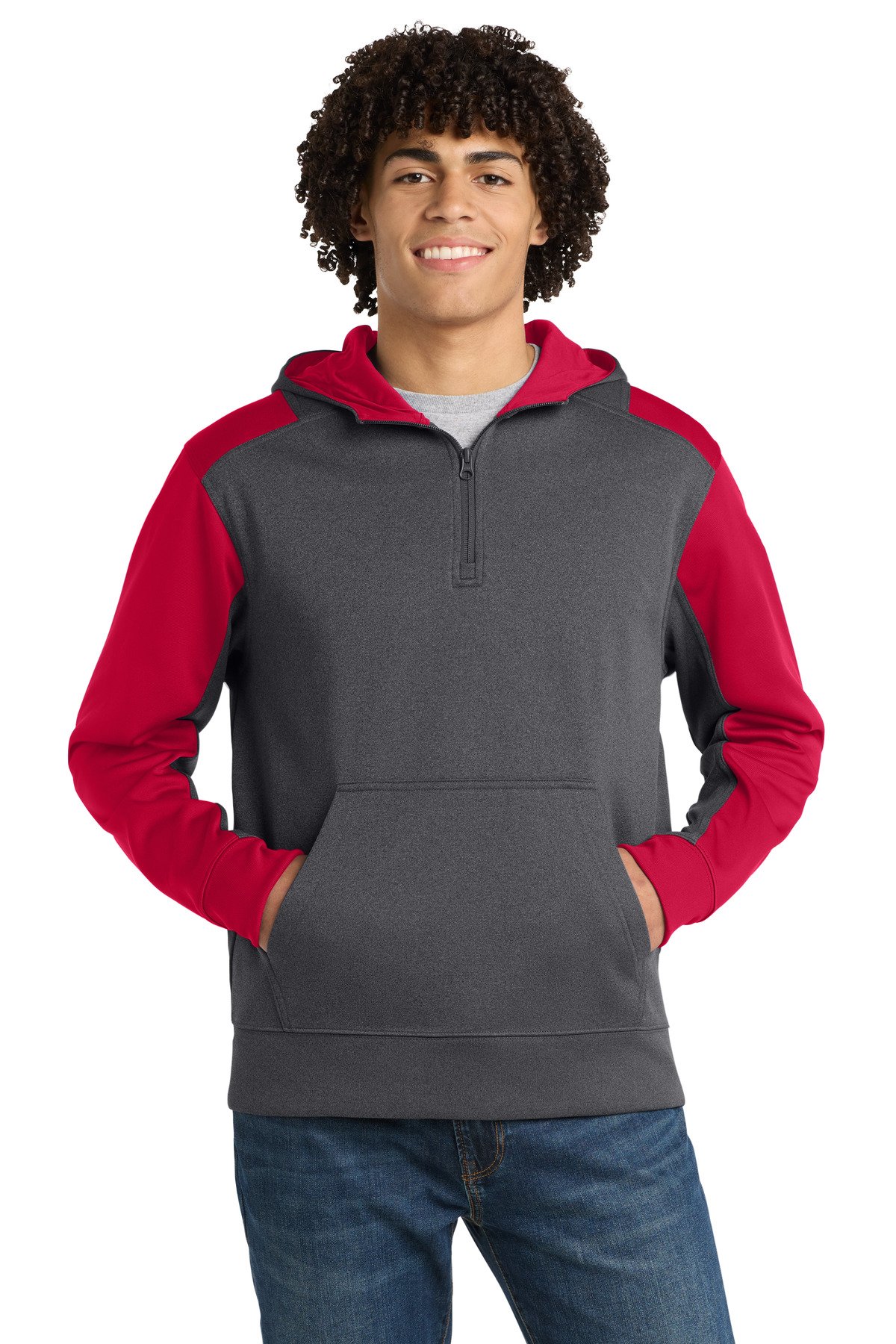 Sport-Tek Tech Fleece Colorblock 1/4-Zip Hooded Sweatshirt. ST249 - Image 5