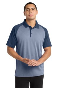 Alternative view of Sport-Tek PosiCharge RacerMesh Raglan Heather Block Polo. ST641